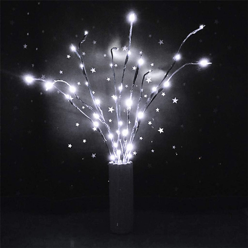 Christmas Decor 75cm Willow Branch 20 LEDs LED Night Light Flexible Warm White White Multi Color Thanksgiving Day Christmas Waterproof Party Decorative AA Batteries Powered4