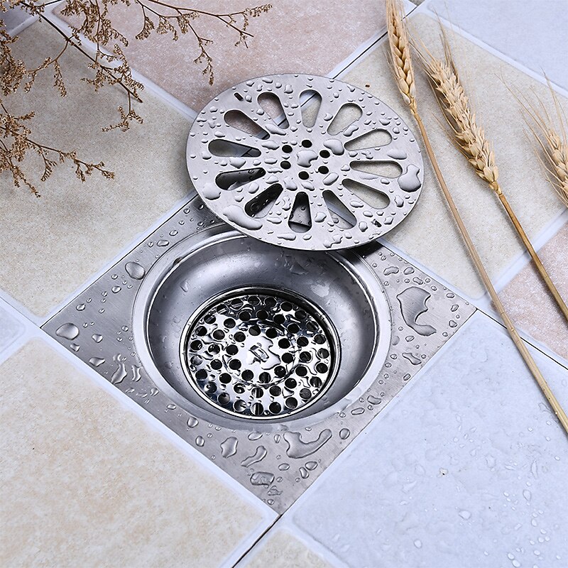 Multipurpose Drain Creative Modern Stainless Steel Removable Invisible Look Or Flat Cover Bathroom3