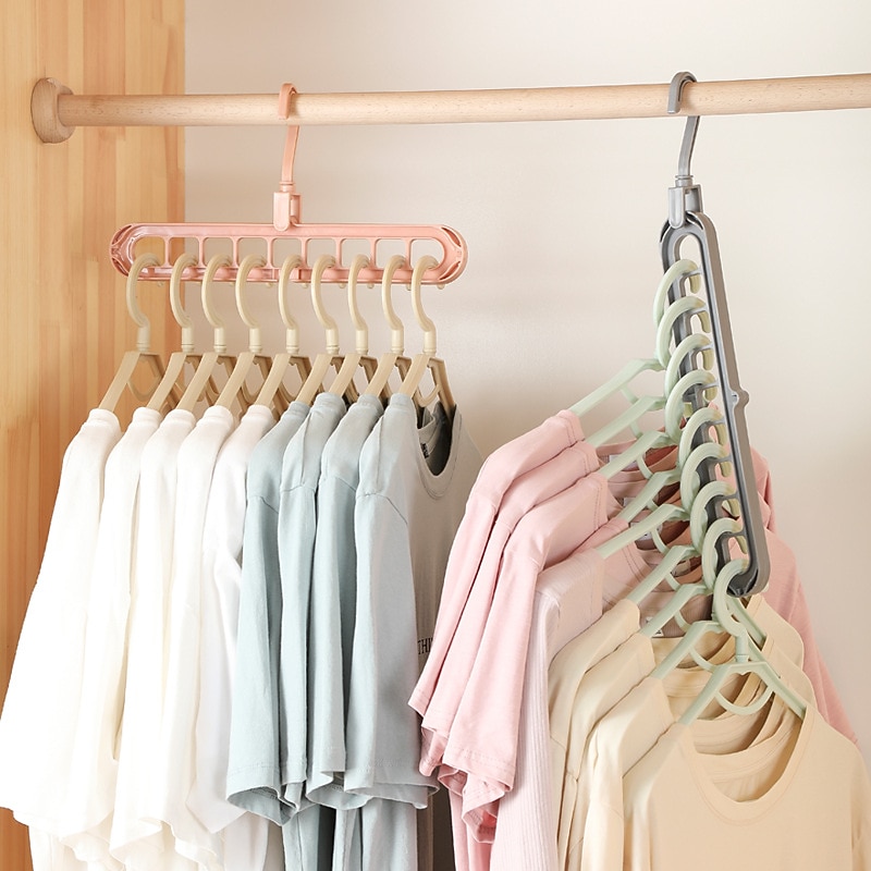 2pcs Clothes Coat Hanger Organizer Multi-port Support Drying Racks Plastic Scarf Cabide Storage Rack Hangers