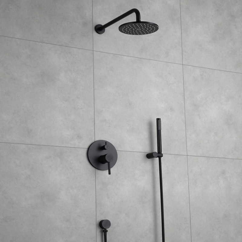 Shower Faucet,Shower Faucet Set Rainfall Shower Contemporary Painted Finishes Mount Inside Ceramic Valve Bath Shower Mixer Taps2