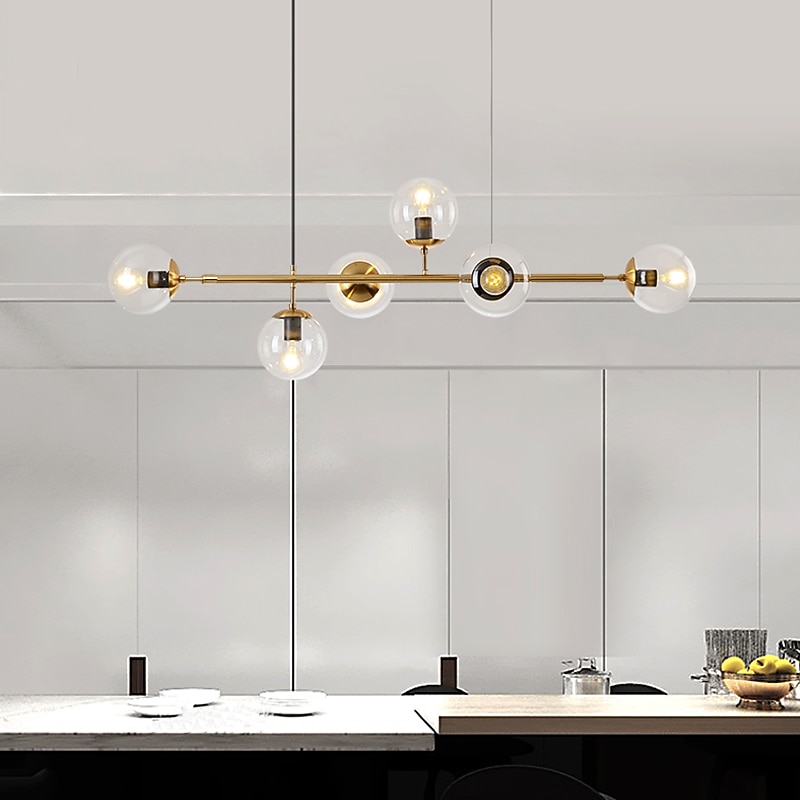 120 cm Pendant Light LED Line Design Globe Chandelier Metal Island Electroplated Modern Nordic Style 220-240V2