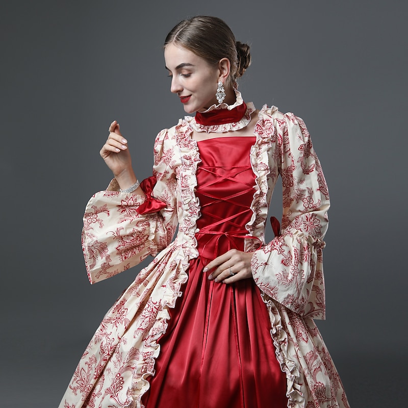 Rococo Victorian Cocktail Dress Long Length Dress Party Costume Masquerade Plus Size Normal Poet Sleeve Plus Size Ball Gown Fancy Dress Women's Royal Party Prom Carnival of Venice Dress2