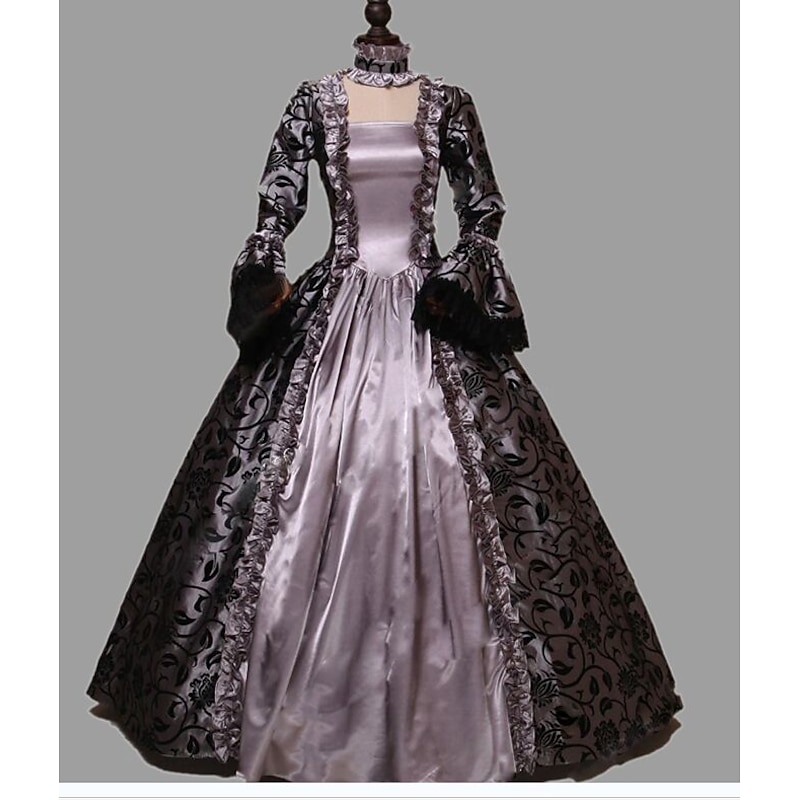 Rococo Victorian Cocktail Dress Floor Length Long Length Dress Party Costume Costume Plus Size Flare Cuff Sleeve Princess Square Fancy Dress Women's Royal Masquerade Party & Evening Carnival of Venice