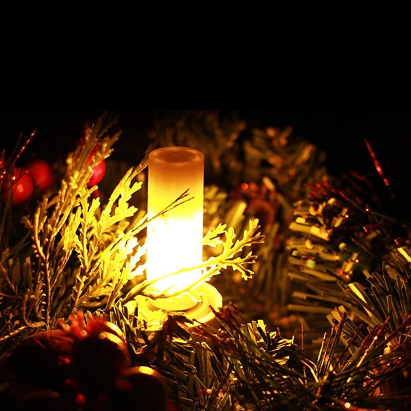 4PCS G4 Bi-pin Mini Flickering Flame LED Bulbs Ceramics Base 2W G4 LED Torch Fire for Halloween Christmas New Year Holidays 1600K DC12V3