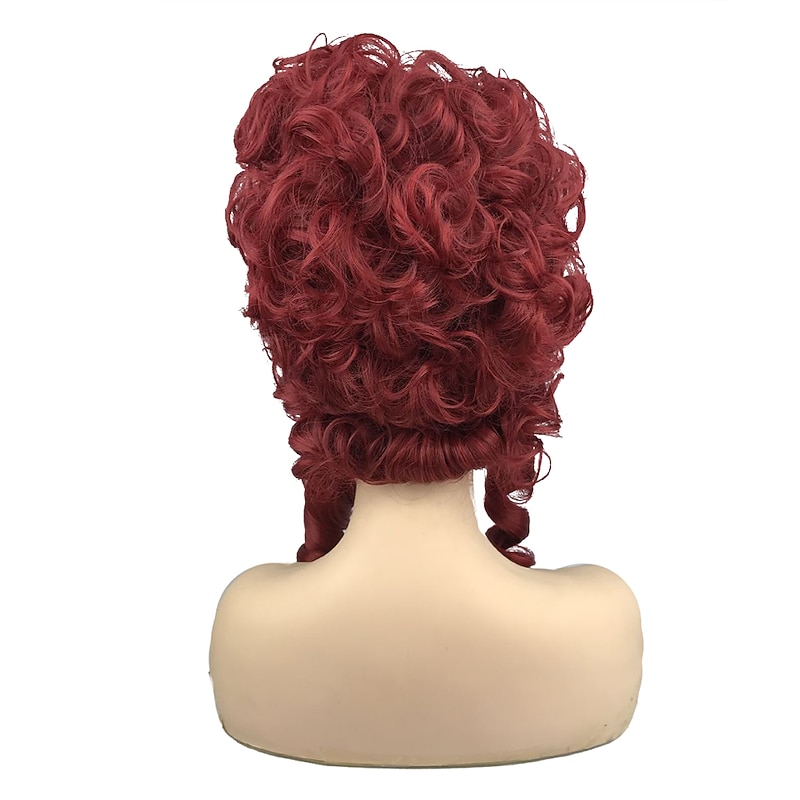Synthetic Wig Queen Marie Antoinette Curly Vintage Victorian Middle Part Wig Medium Length Red Synthetic Hair 8 inch Women's Party Synthetic Red Halloween Wigs2