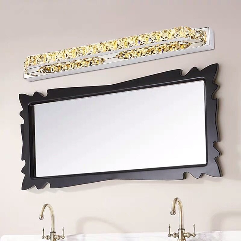 LED Mirror Front Lamp Crystal Stainless Steel 14W 56cm Bathroom Lighting Iron Wall Light IP24 90-240V LED Vanity Lights2