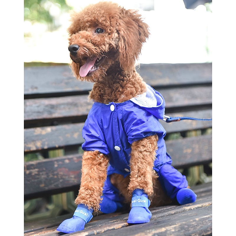 Dog Dog Boots / Dog Shoes Rain Boots Waterproof Cute Solid Color For Pets Rubber PVC Silicone Black2