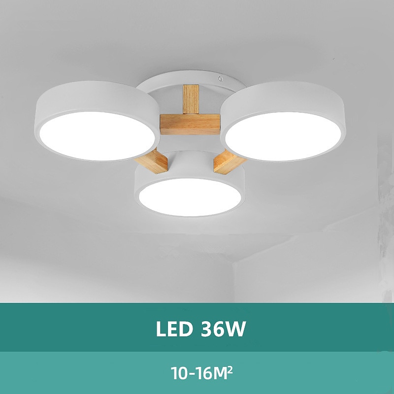 3-Light Nordic Living Room Lamp Dining Room Lamp Modern Hall Lamp Led Creative Personality Bedroom Lamp Wooden Ceiling Light4