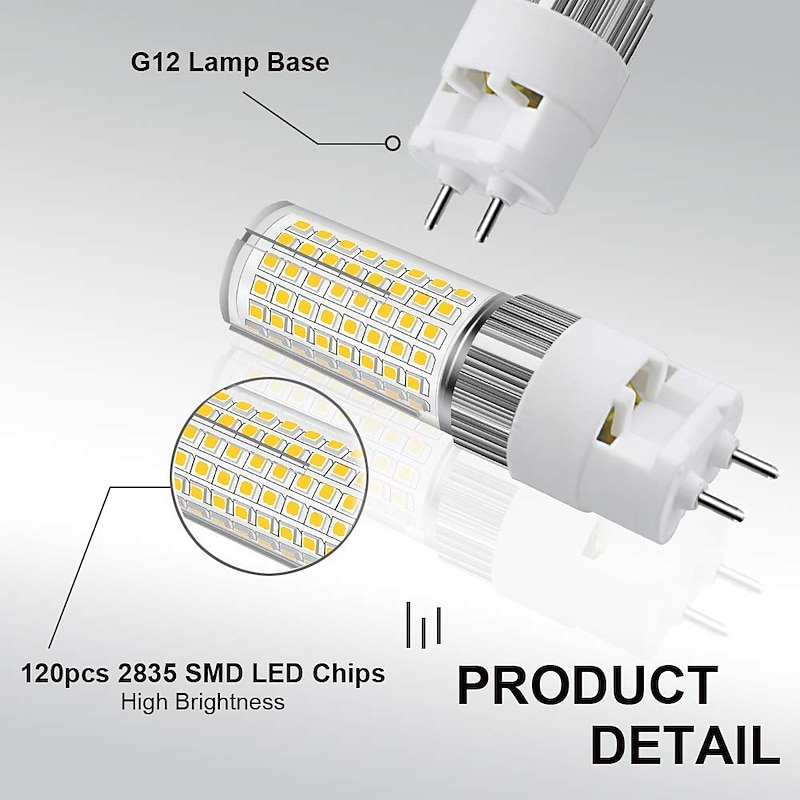 2pcs LED Corn Light Bulbs G12 16W LED 1600lm 120LEDs 160W Incandescent Replacement For Street Warehouse Warm White Cold White 85-265V3
