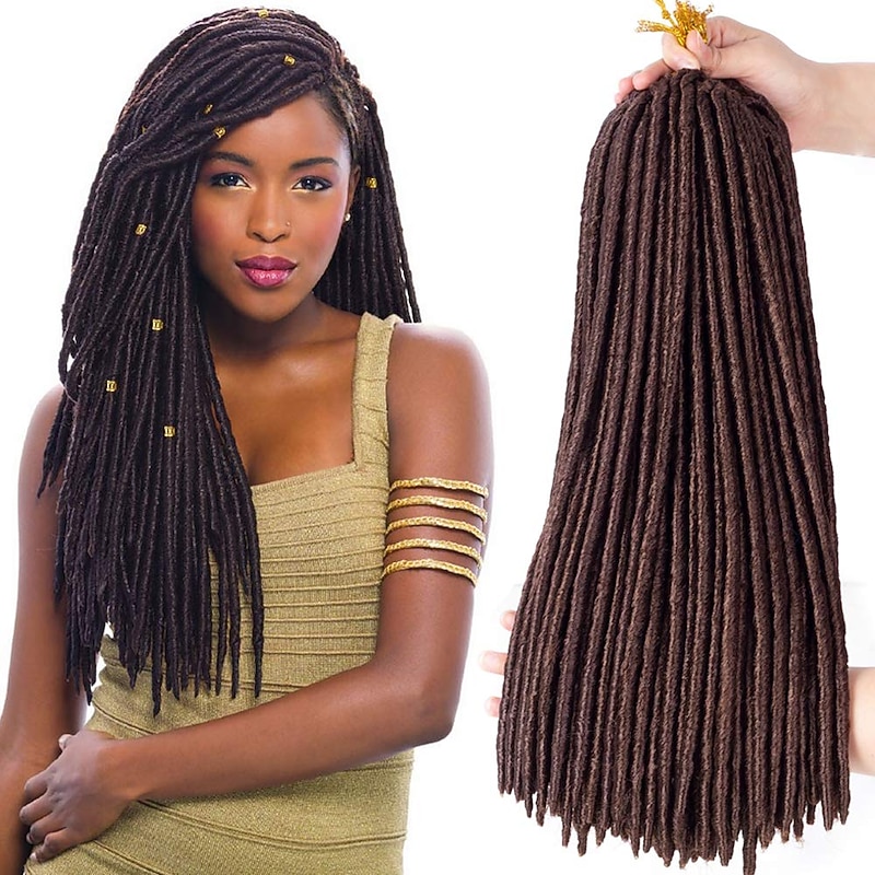 Faux Locs Dreadlocks Nu Locs Box Braids Synthetic Hair Braiding Hair 24 roots / pack
