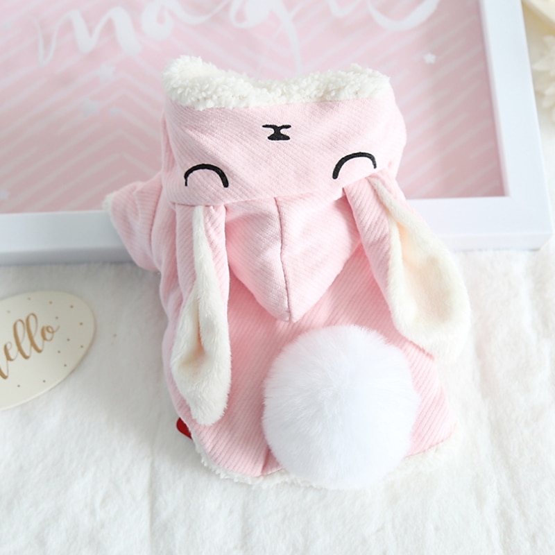 Dog Costume Coat Puppy Clothes Rabbit Fun & Whimsical Cosplay Winter Warm Outdoor Holiday Toy Poodle2