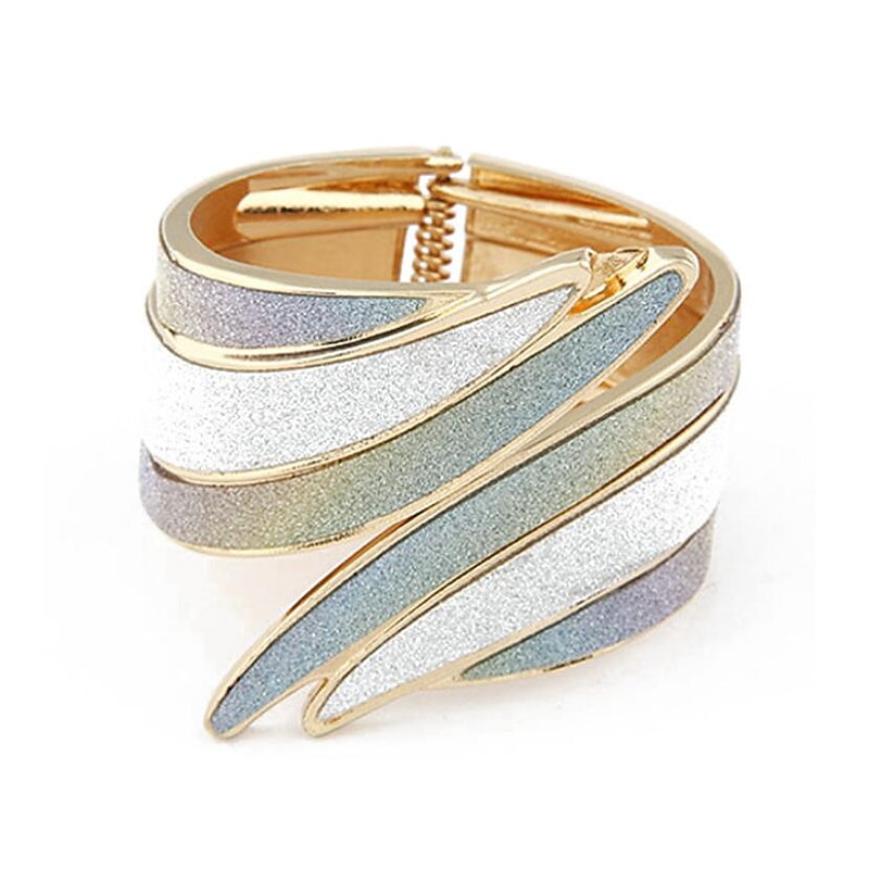 Bracelet Bangles Wide Bangle Hollow cuff Party Statement Ladies Vintage Open Alloy Bracelet Jewelry Rainbow / Rainbow / White For Gifts3