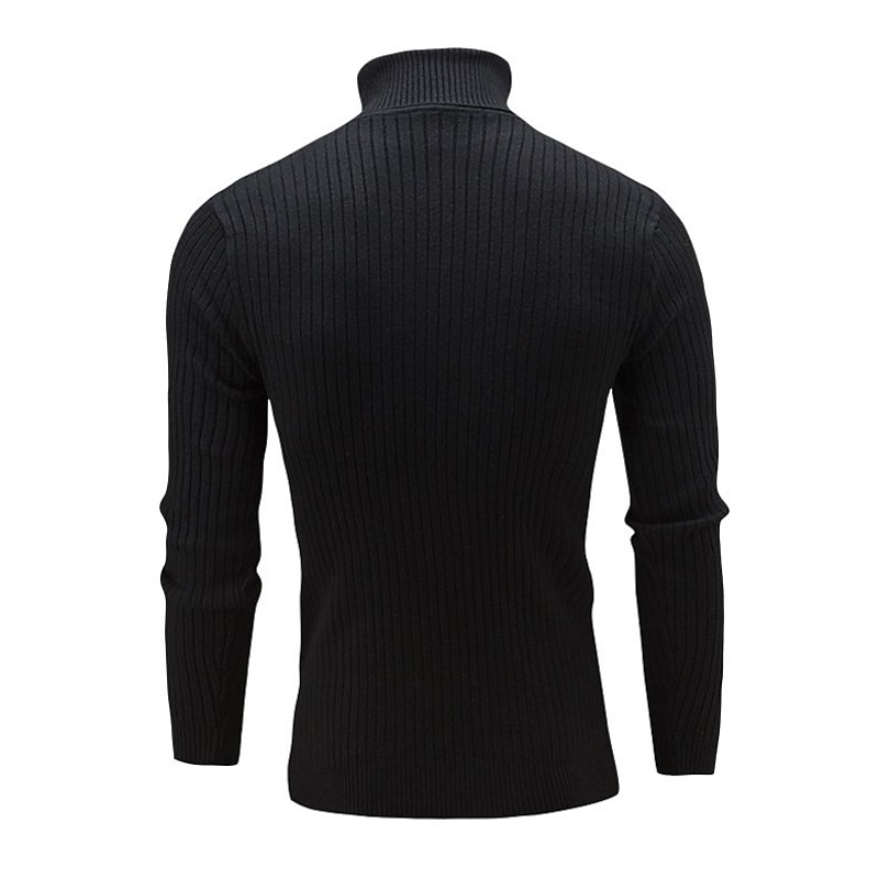 Men's Turtleneck Sweater Sweater Pullover Sweater Jumper Knit Sweater Mens Turtle Neck Jumper Ribbed Cable Knit Retro Stylish Color Block Turtleneck Beaded Edge Sweaters Daily Holiday Clothing Apparel2
