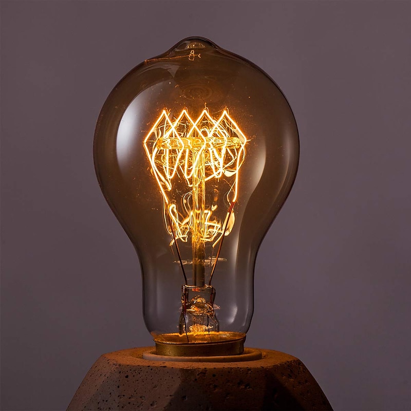 Edison Bulb Vintage Bulb 40W Dimmable  E26 / E27 A60(A19)  Squirrel Cage Filament Edison Lihgt Bulb for Home Light Fixtures Decorative  220-240 V / 110-130 V Pack of 63