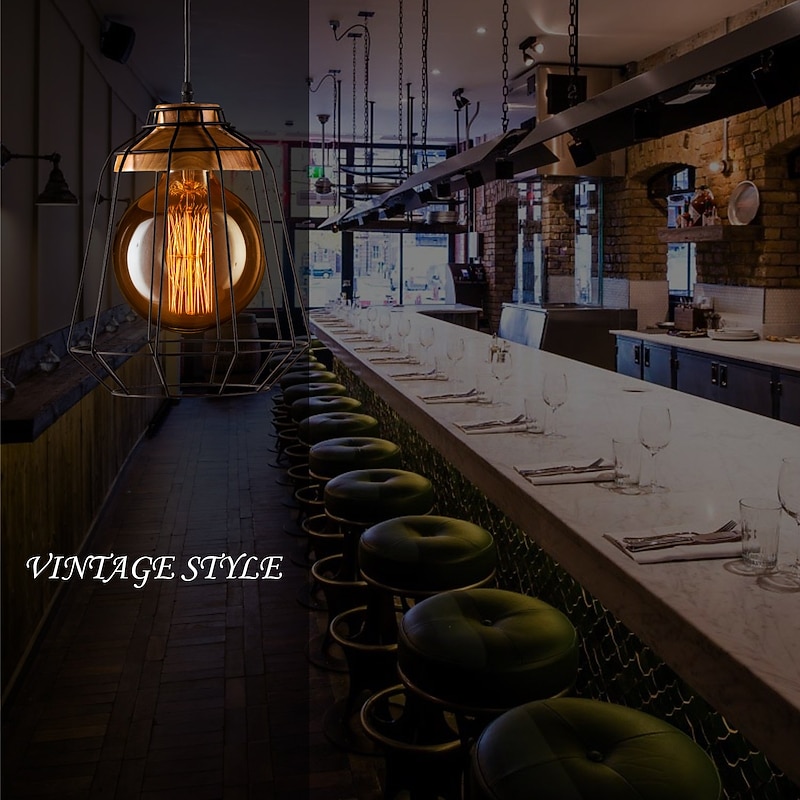 2pcs 40W Edison Vintage Globe Incandescent Light Bulb Dimmable E26 E27 G125 Antique Filament Amber Warm White for Loft Bar Restaurant Kitchen 220-240V3