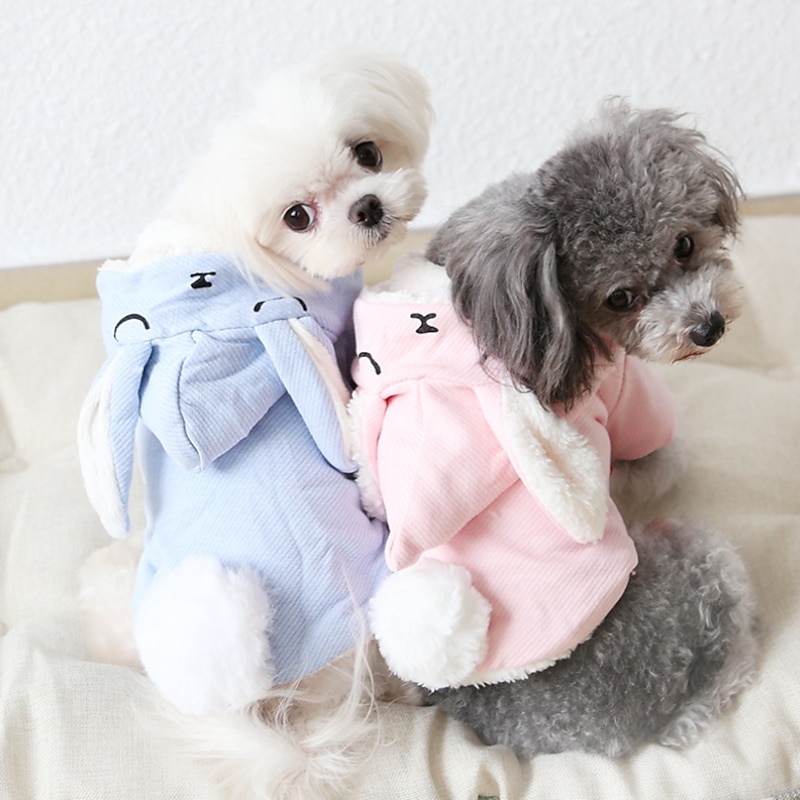 Dog Costume Coat Puppy Clothes Rabbit Fun & Whimsical Cosplay Winter Warm Outdoor Holiday Toy Poodle