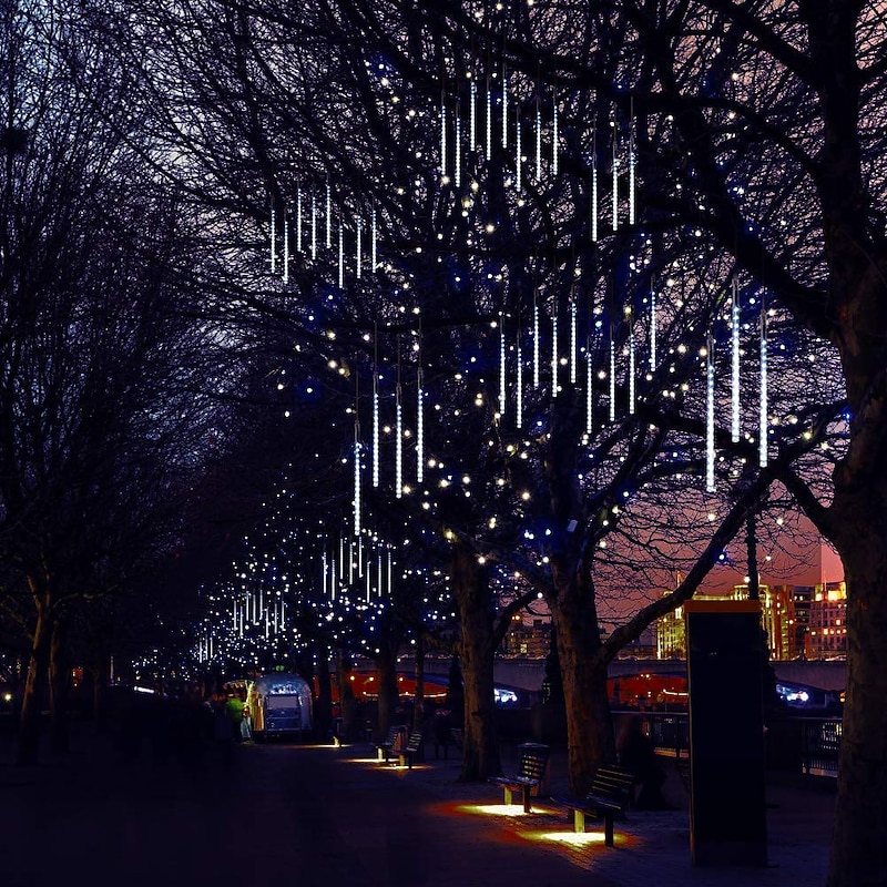 Meteor Shower Rain Lights 8 Tubes 30cm 50cm 384LED 192LED (11.8“/19.7“) String Lights Outdoor Waterproof for Christmas Wedding Party Decoration 1pack 3packs3