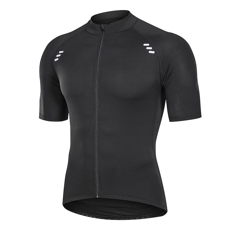 Men's Cycling Jersey Solid Color Patterned Short Sleeve Bike Jersey Top with 3 Rear Pockets Mountain Bike MTB Road Bike Cycling Cycling Quick Dry Back Pocket Breathable Sports Black Yellow Red2