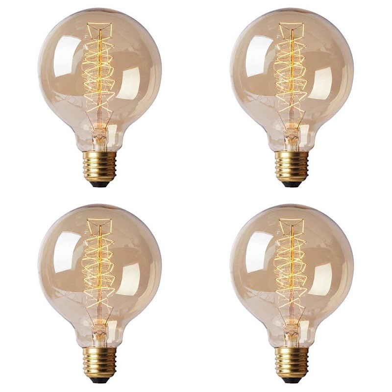 4pcs Retro Edison Light Bulb E27 220V 40W G80  Filament Vintage Ampoule Incandescent Bulb Edison Lamp