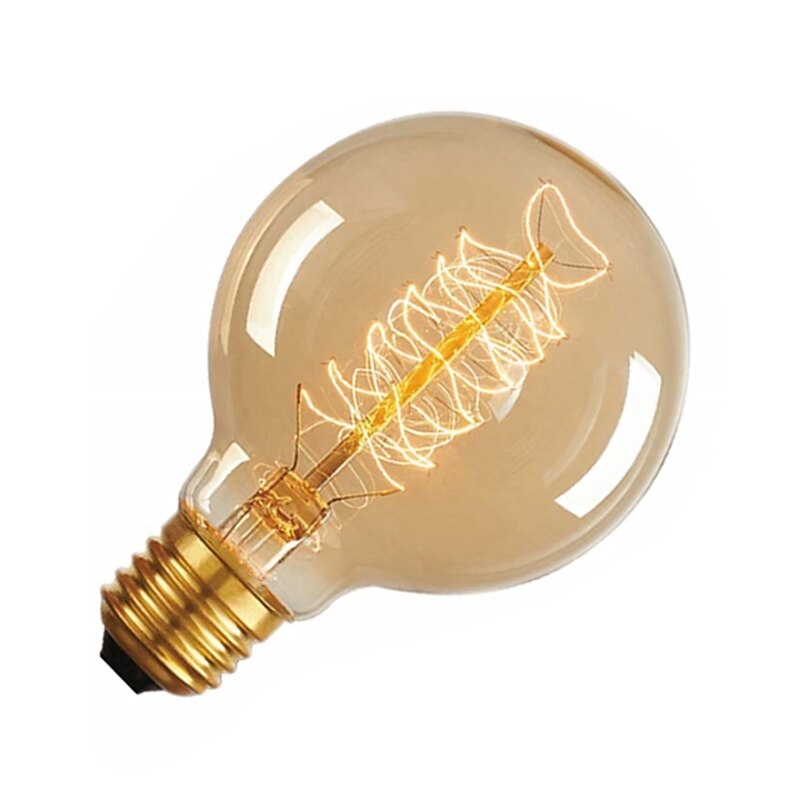 6pcs 40W Edison Vintage Incandescent Globe Light Bulb E26 E27 G80 Dimmable Decorative Antique Spiral Filament Lamp for Indoor Wall Hanging Ceiling Light Fixtures Amber Warm 220-240V2