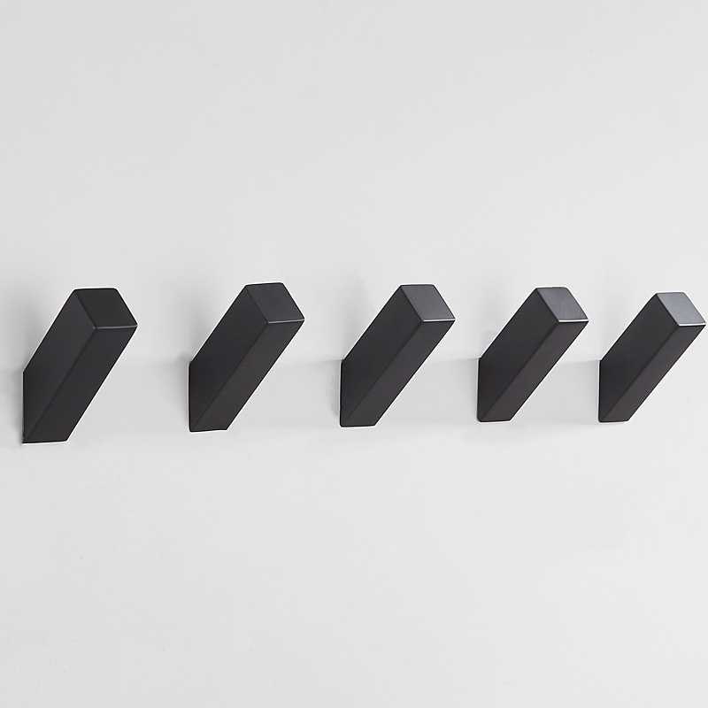 5pcs Towel Hooks Matte Black Robe Hook, Wall Mounted Modern Hooks SUS 304 Stainless Steel Heavy Duty Wall Hooks Waterproof for Bathroom Bedroom Entryway Coat Mudroom Garage2
