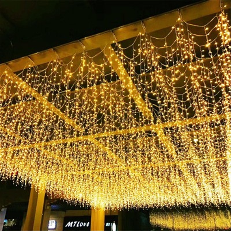 Elegant Wedding Party Reception LED Icicle String Lights - 3M x 1M, 120 LEDs, Outdoor Waterproof with 8 Modes, Christmas Garland for Patio, Garden & Window Décor2