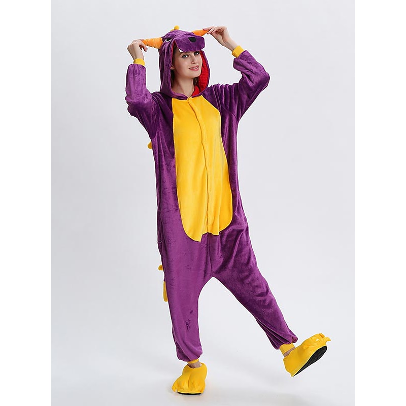 Adults' Animal Onesie Costume Carnival Costume Dragon Onesie Pajamas Kigurumi Pajamas Funny Costume For Men and Women Carnival Cartoon