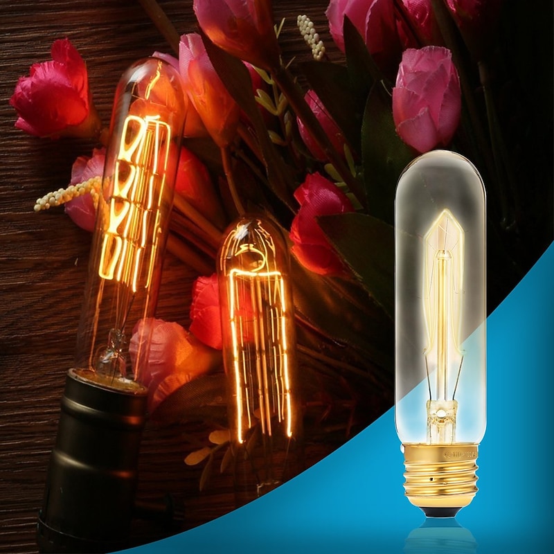 4pcs 40 W E26 / E27 T10 Warm Yellow 2200 k Incandescent Vintage Edison Light Bulb 220-240 V4