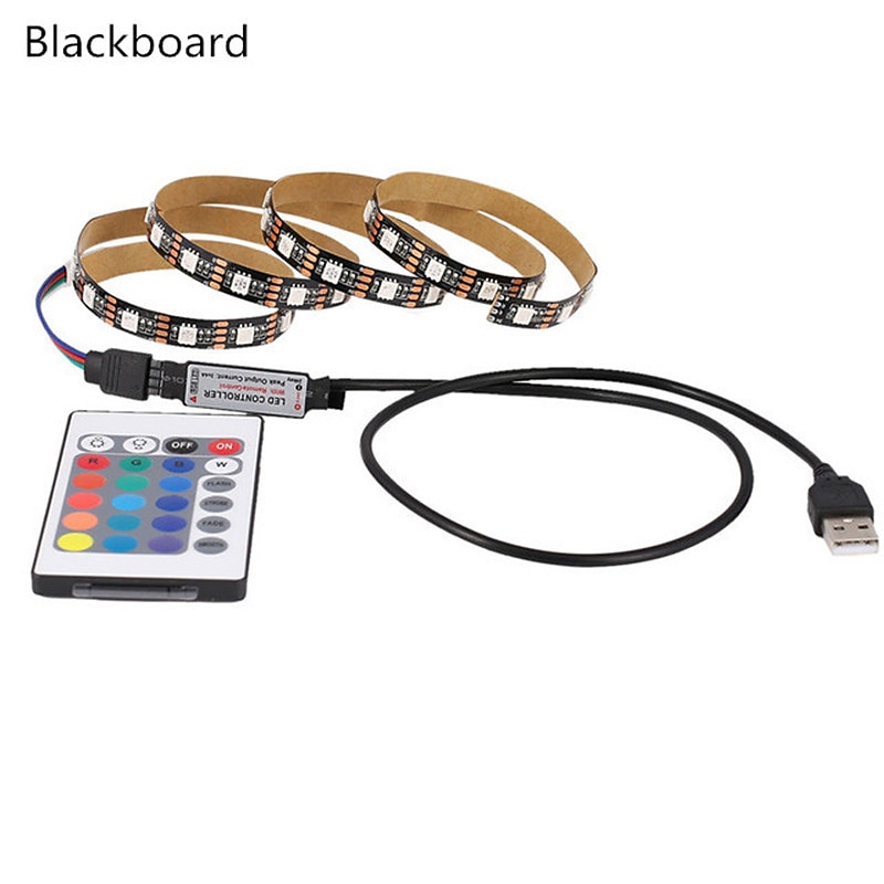 1pcs LED Strip Light USB 5050SMD DC5V Flexible LED Lamp Tape RGB 0.5M TV Desktop Screen BackLight Diode Tape with 24K Remote2