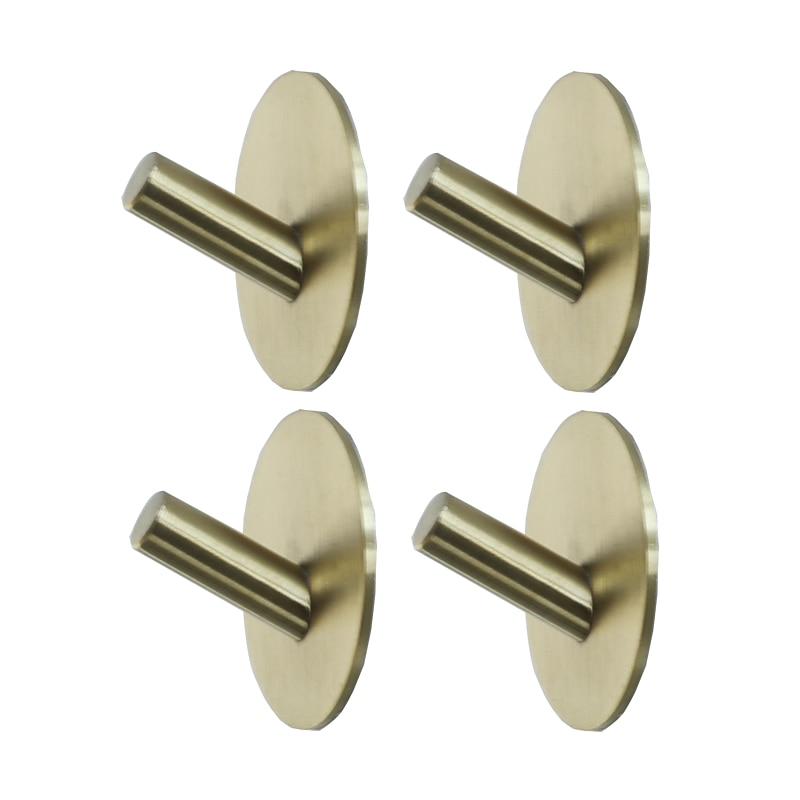 Self-adhesive Round Hooks Durable Stainless Steel Wall Mounted Waterproof Hooks for Bathroom Brushed 4pcs2