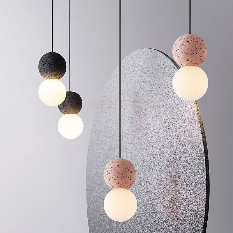 10 cm LED Pendant Lights Globe Design Modern Glass and Terrazzo Globe Painted Finishes 1 Light Creative Nordic Style 220-240V