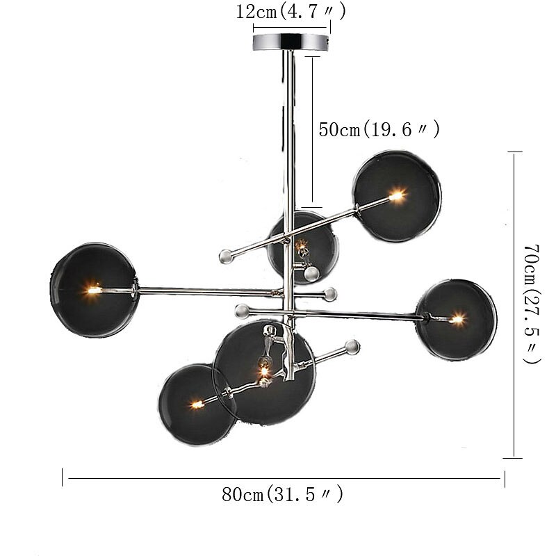 Pendant Light Glass Globe Design Modern Nordic Style 6-Light Chandelier Painted Finishes Electroplated Metal 220V 110V Warm White Cold White3