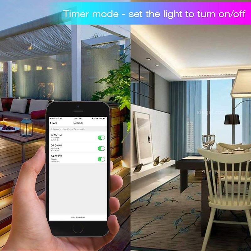 5m 16.4ft Smart LED RGB Strip Light 150 LEDs 5050 SMD TV Backlight Home Décor Work with Alexa Google 10mm 24Keys Remote Controller DC Cables WiFi App Control USB Self-adhesive 5V USB Powered3