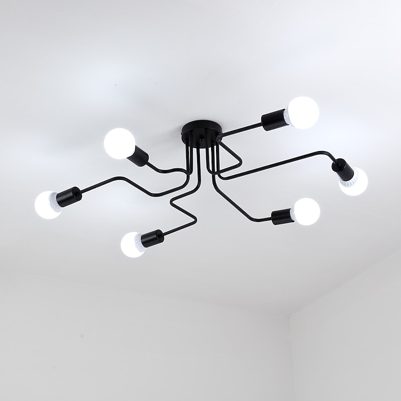 6-Light American simple living room lamp LED bedroom study simple modern atmospheric ceiling lamp2