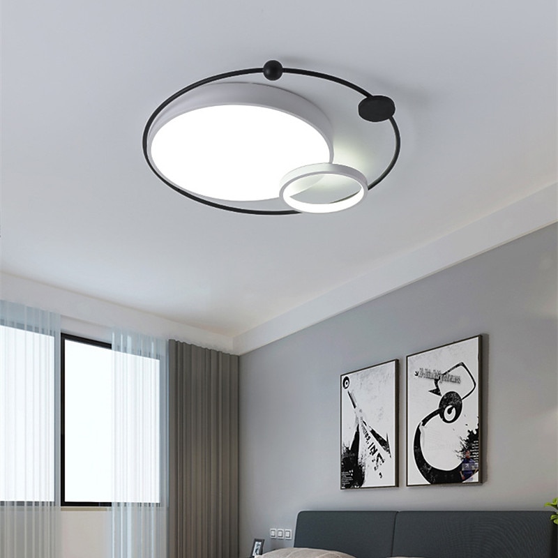 1-Light Modern Dimmable Ceiling Light LED Creative Warm Romantic Circle Circular Lamps Lighting 28W4