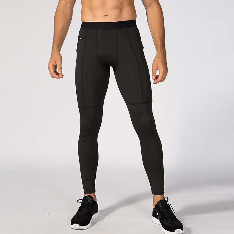 YUERLIAN Men's Compression Tights Leggings Base Layer with Phone Pocket High Waist Base Layer Summer Thermal Warm Breathable Moisture Wicking Power Flex Fitness Gym Workout Running Slim Sportswear3
