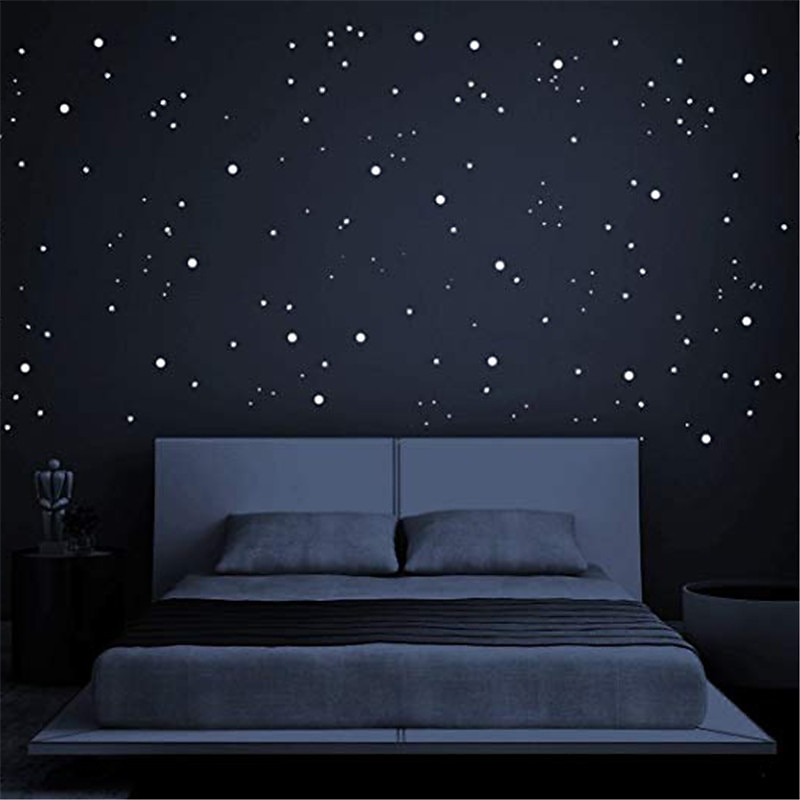 452Pcs 3D Glowing Stars Wall Stickers  for Ceiling and Wall Decals Perfect for Kids Bedding Room or Party Birthday Gift4