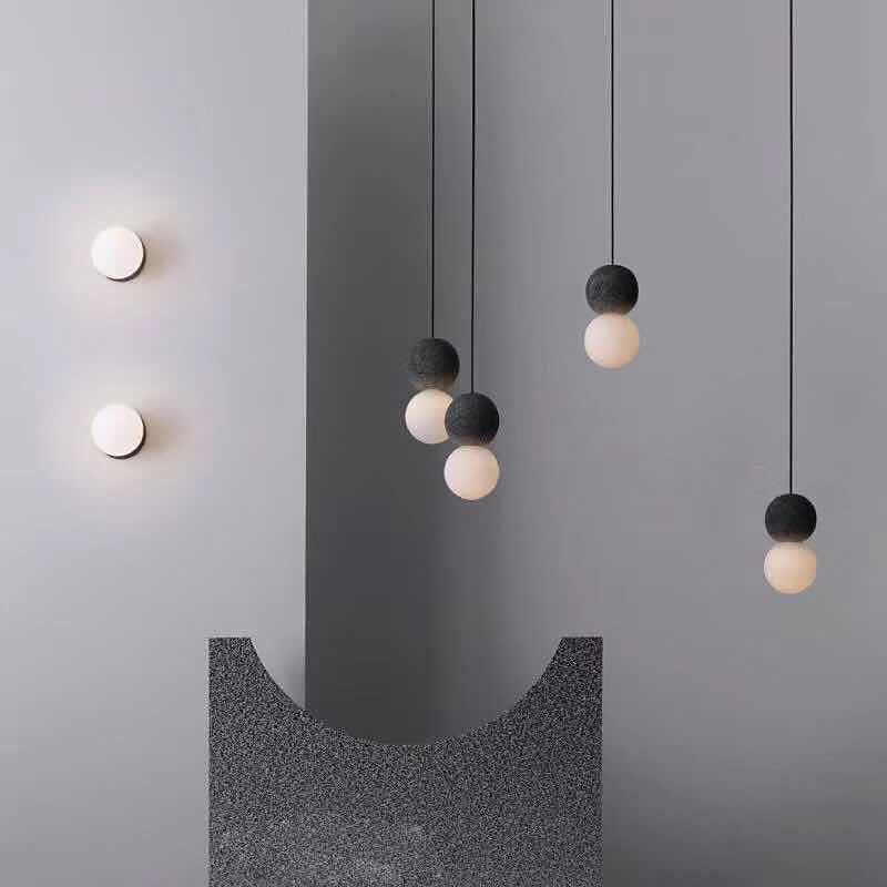 10 cm LED Pendant Lights Globe Design Modern Glass and Terrazzo Globe Painted Finishes 1 Light Creative Nordic Style 220-240V3