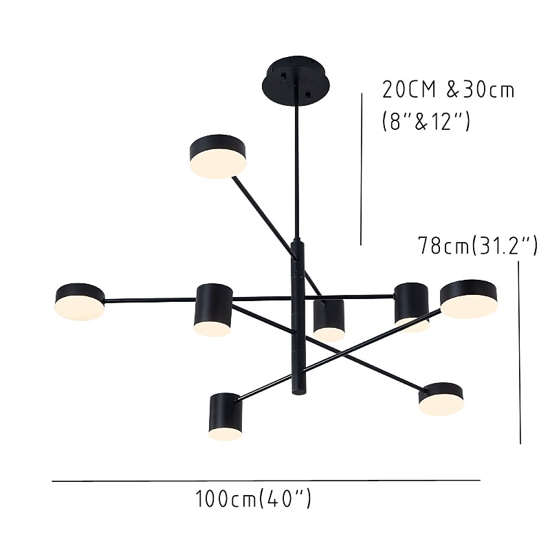 6-Light 6 Lights LED Industrial Chandelier/ Ambient Light Black Painted for Living Room Bedroom 110-120V/ 220-240V / Warm White/ White4