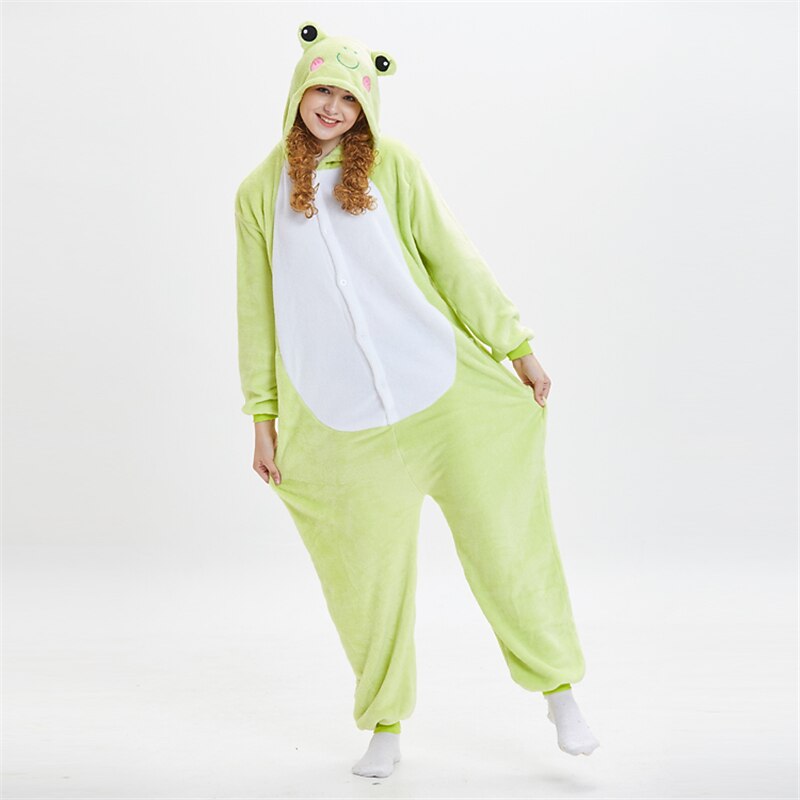 Adults' Animal Onesie Costume Frog Onesie Pajamas Kigurumi Pajamas Funny Costume For Men and Women Christmas Carnival New Year Cartoon3