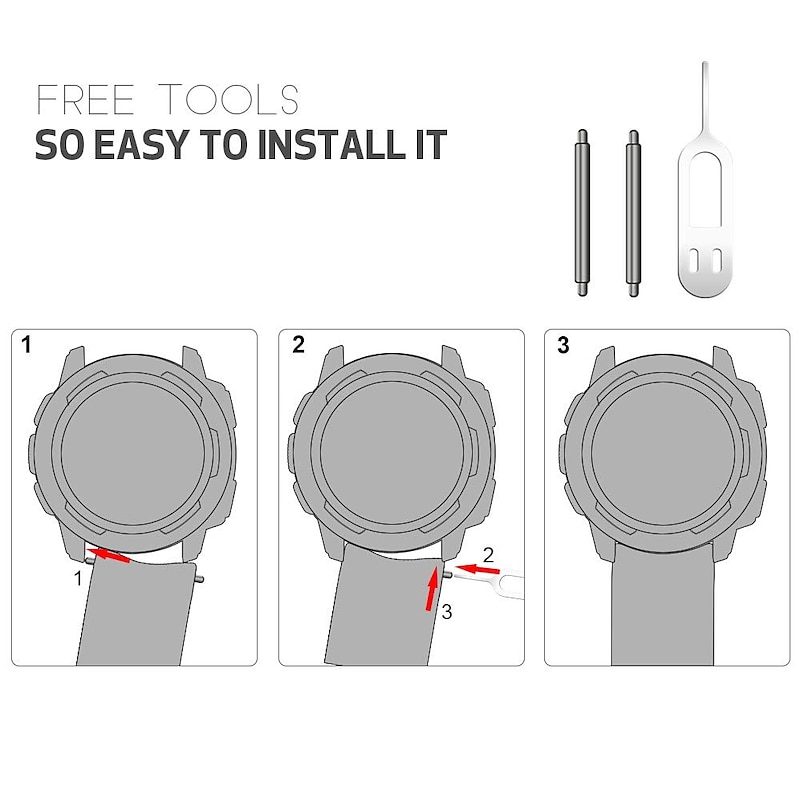 Watch Band Garmin Instinct Crossover / Tide / Esports / Solar / Tactical, Instinct 2 Tactical / Surf / Solar Silicone Replacement Strap Adjustable Breathable Sport Band Wristband4