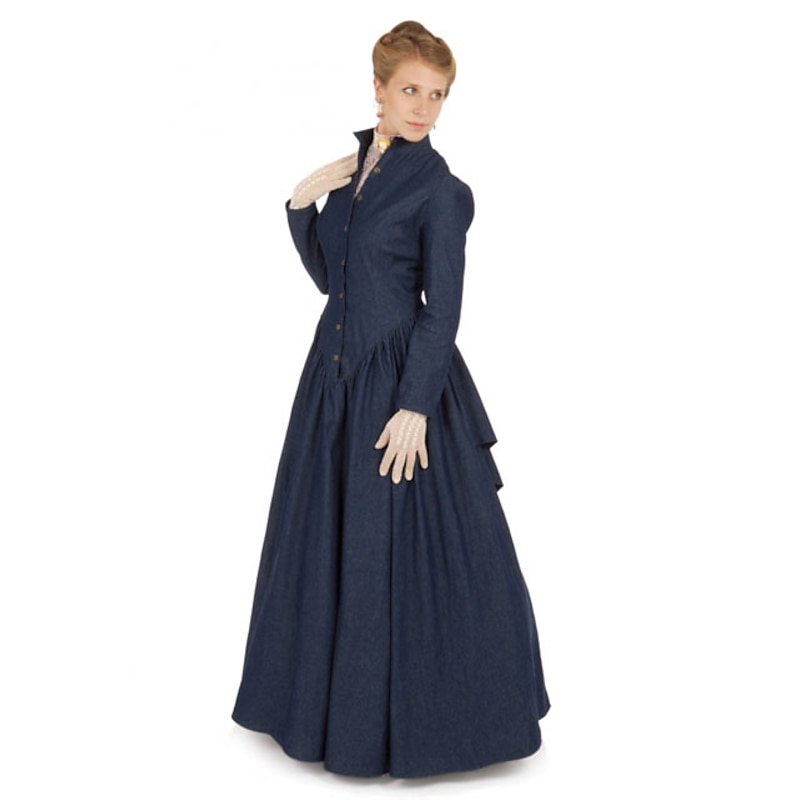 Dress Victorian Ball Gown 1910s Floor Length Long Length Dress Party Costume Prom Dress Plus Size Duchess Plus Size Solid Color Ball Gown Round Neck Off Shoulder Fancy Dress Women's Masquerade2