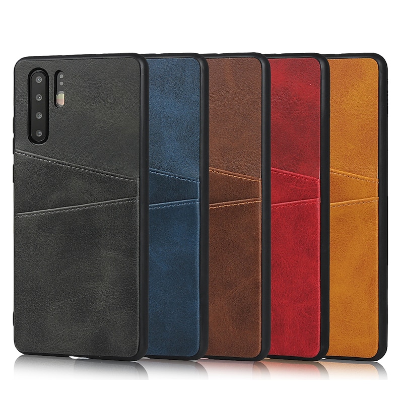 Phone Case For Huawei P30 P30 Pro P30 Lite P20 Pro P20 lite Mate 30 Mate 30 Pro Back Cover Leather Card Holder Solid Color PU Leather2