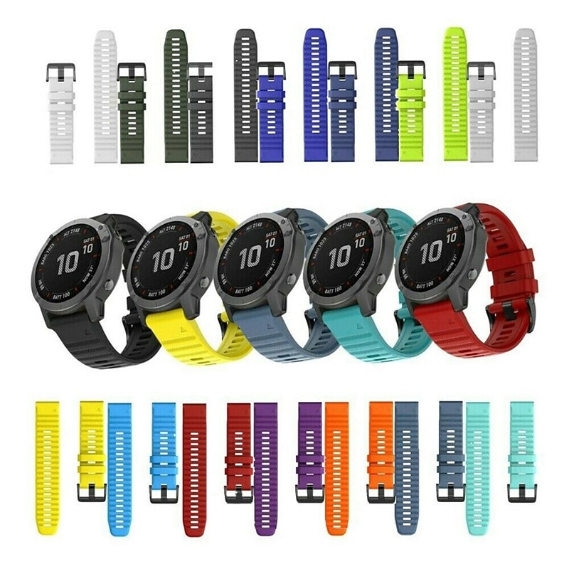 Watch Band for Garmin Fenix 7X Pro 6X 5X Plus Epix Pro 51mm Tactix 7 Amoled Instinct 2X Quatix Enduro Descent Mk2i Mk2 26mm Silicone Replacement  Strap 26mm Sport Band Wristband