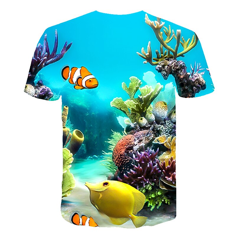 Children's Day Boys 3D Shark 3D Print Fish T shirt Tee Short Sleeve Summer Active Cute Streetwear Kids Toddler 2-12 Years2