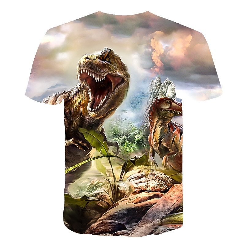 Boys 3D Animal Dinosaur T shirt Short Sleeve 3D Print Summer Active Streetwear Cool Kids Toddler 3-12 Years School Outdoor4