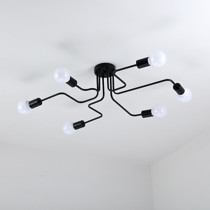 6-Light American simple living room lamp LED bedroom study simple modern atmospheric ceiling lamp4