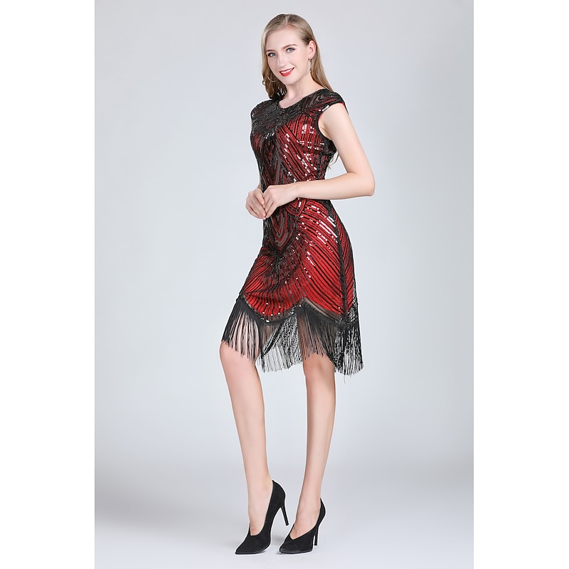 Latin Dance Dance Costumes Dress Tassel Paillette Sequins Women's Performance Party Sleeveless Natural Polyester2