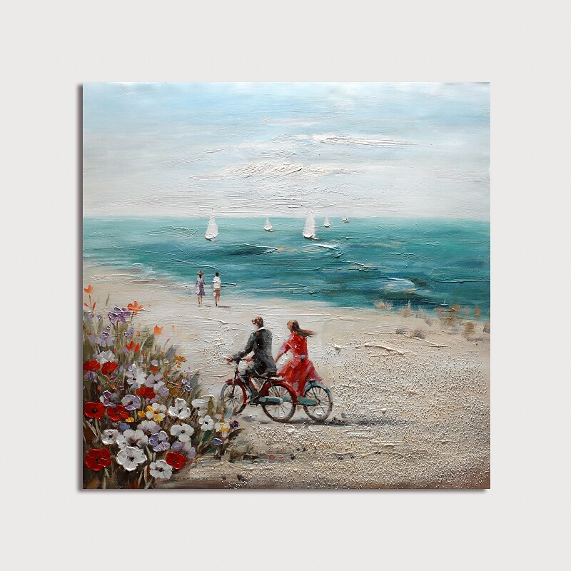 Oil Painting Hand Painted Square Landscape Modern Stretched Canvas3