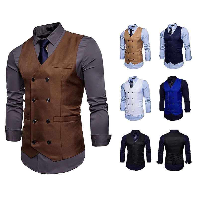 Elegant Vintage Classical Masquerade Vest Waistcoat Gentleman Kingsman Groomsmen Printing Fancy Dress Men's Halloween Carnival Masquerade Wedding Wedding Guest Event / Party Adults' Vest3